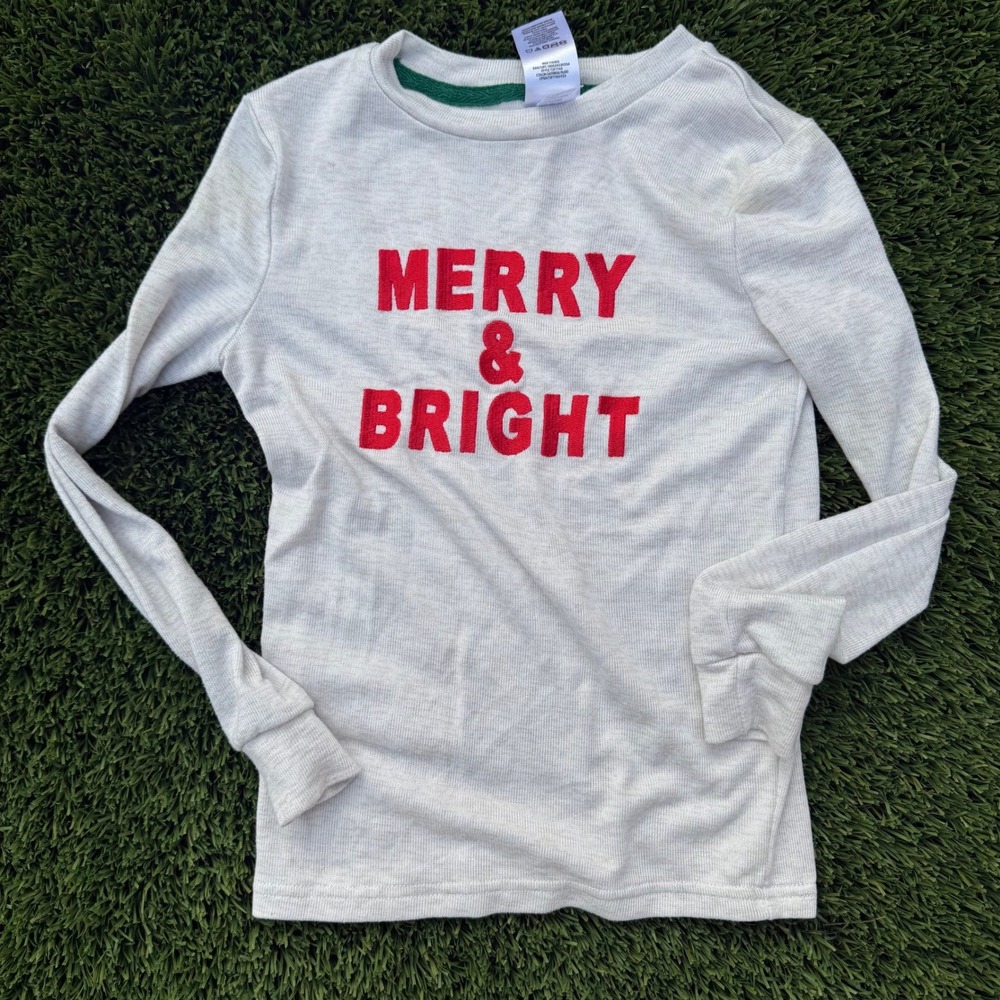Kids Member's Mark‎ Pajama Set Sleepwear Top Size 8 Merry Bright Long Sleeve